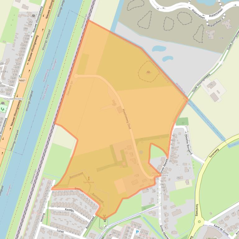 Kaart van postcodegebied 4388VX.