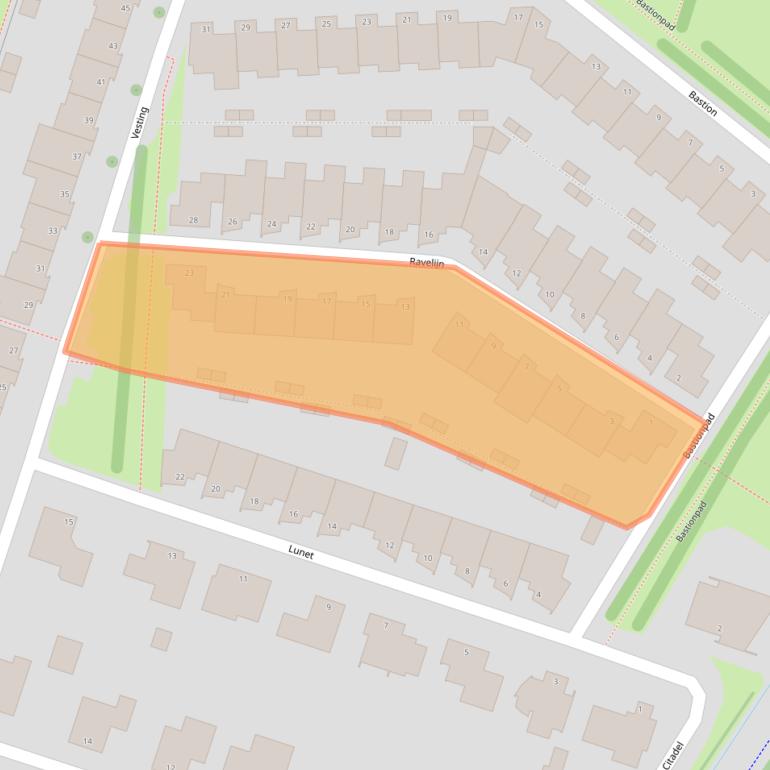 Kaart van postcodegebied 4388WE.