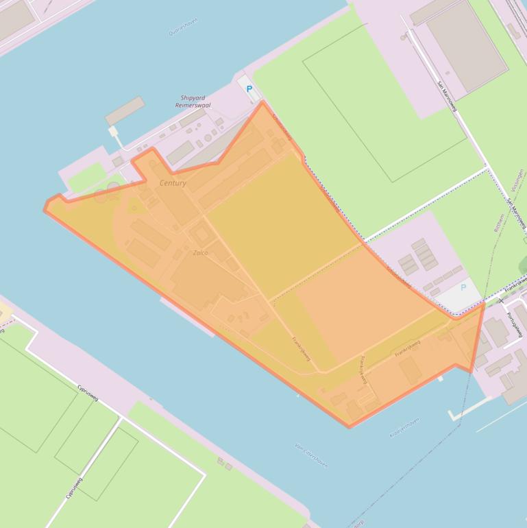 Kaart van postcodegebied 4389PB.