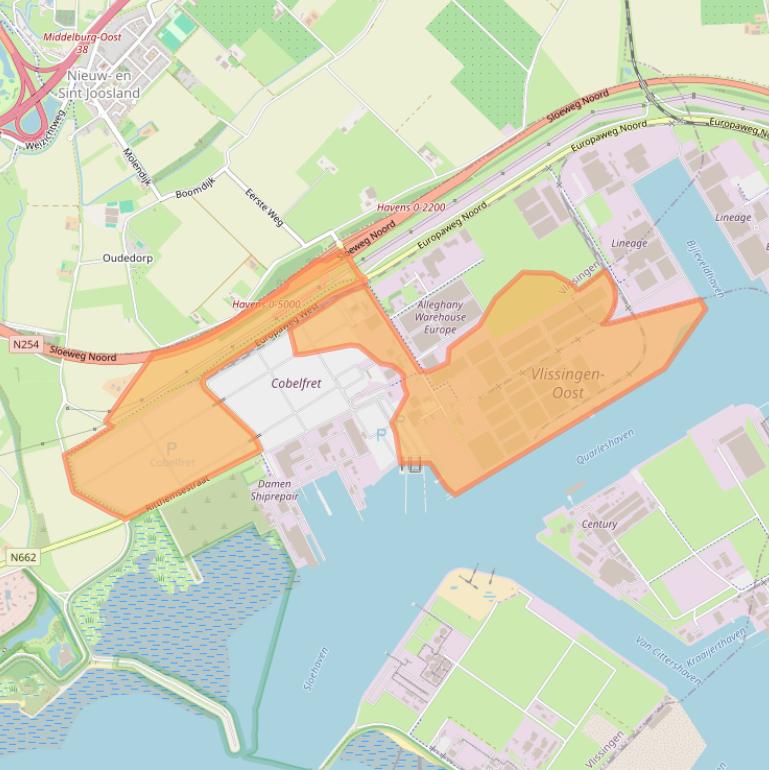 Kaart van postcodegebied 4389PC.