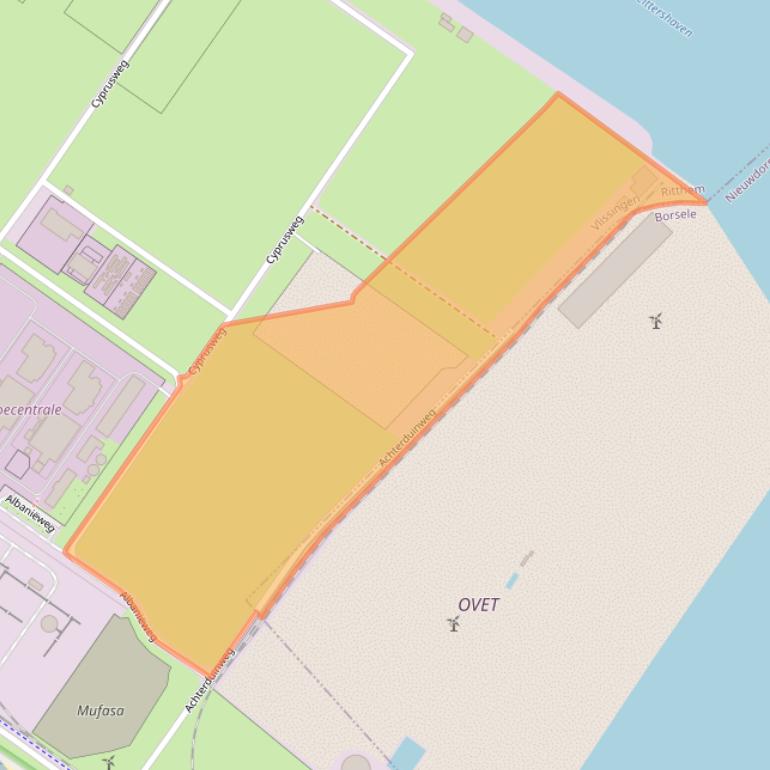 Kaart van postcodegebied 4389PP.