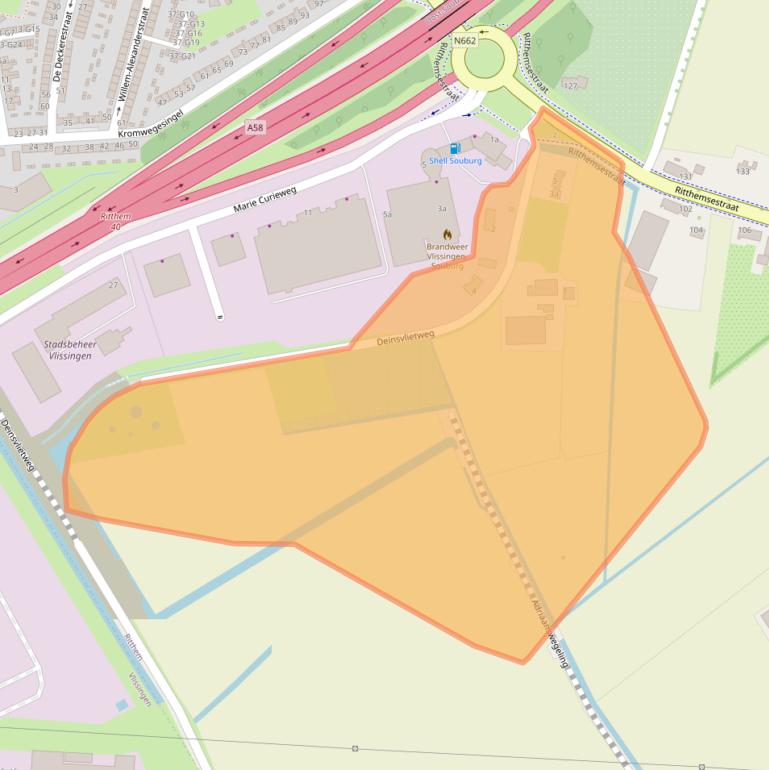 Kaart van postcodegebied 4389TA.