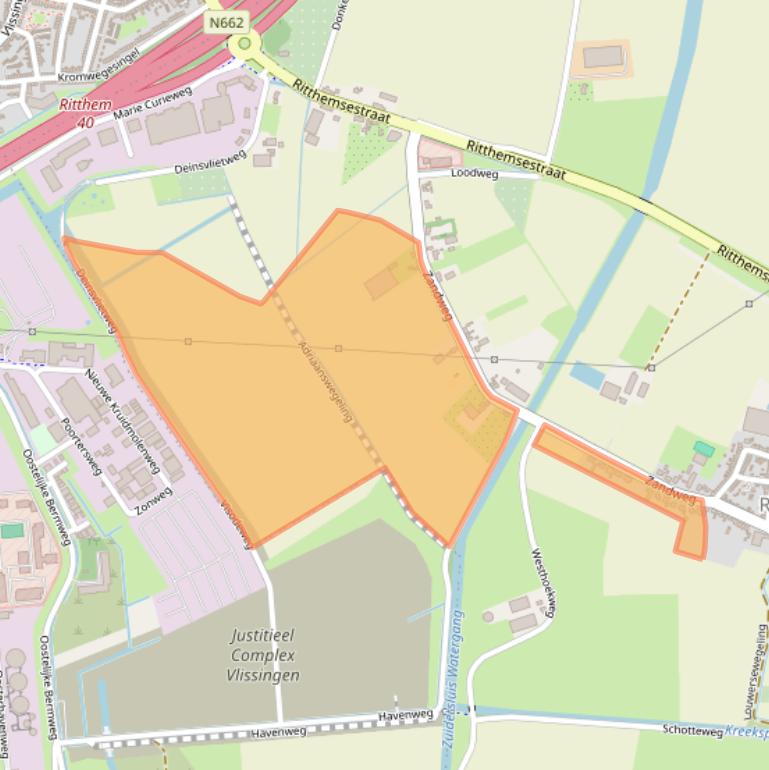 Kaart van postcodegebied 4389TG.