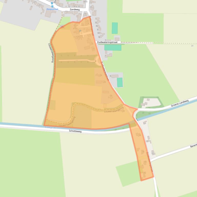 Kaart van postcodegebied 4389TV.