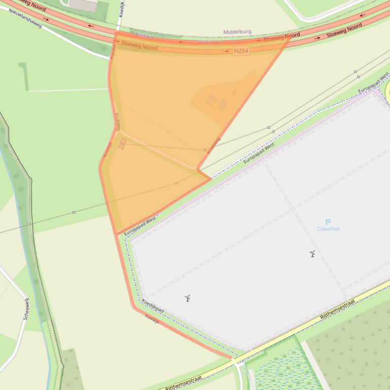 Kaart van postcodegebied 4389VB.