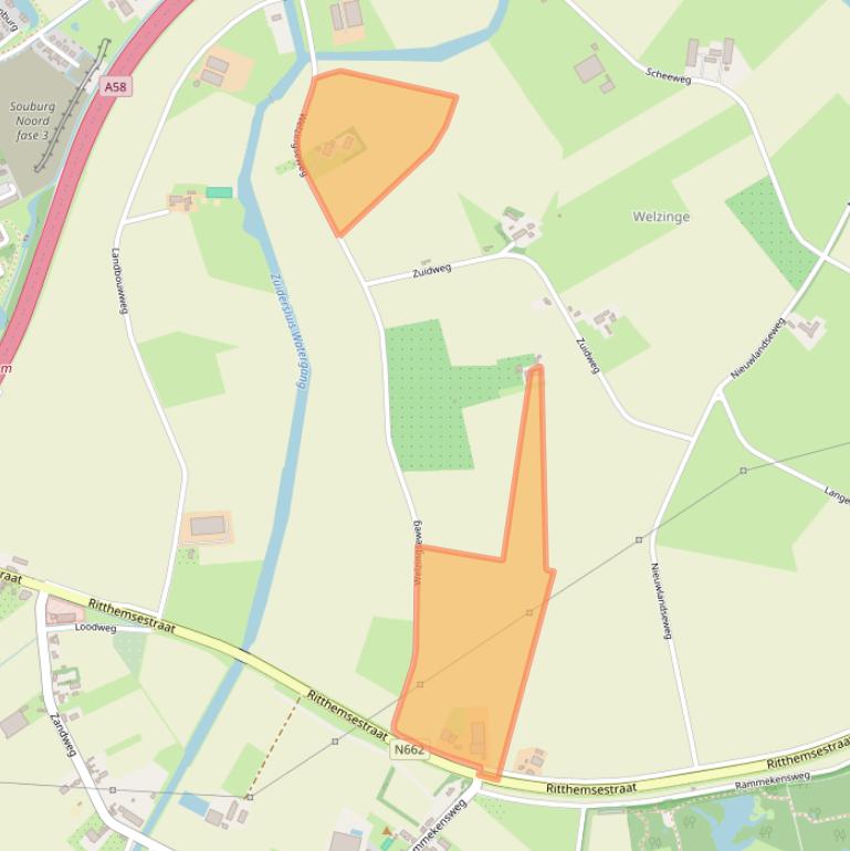 Kaart van postcodegebied 4389VH.