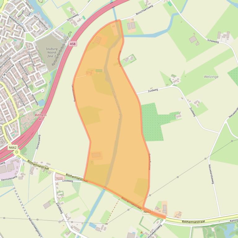 Kaart van postcodegebied 4389VL.