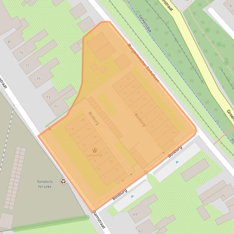 Kaart van postcodegebied 4401AH.