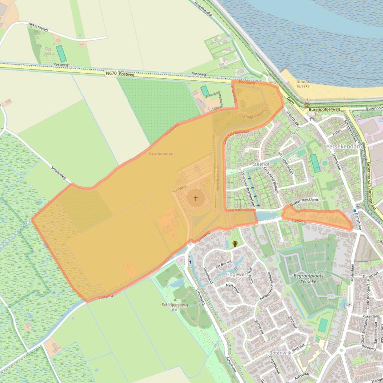 Kaart van postcodegebied 4401AN.