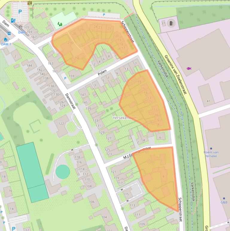 Kaart van postcodegebied 4401BA.