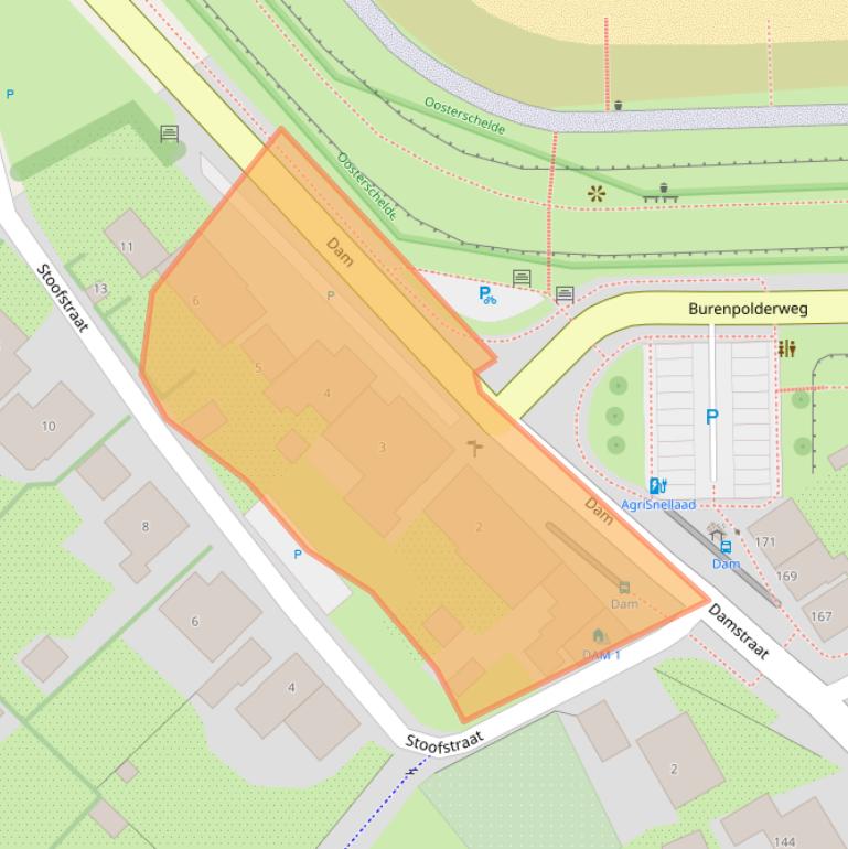 Kaart van postcodegebied 4401BB.