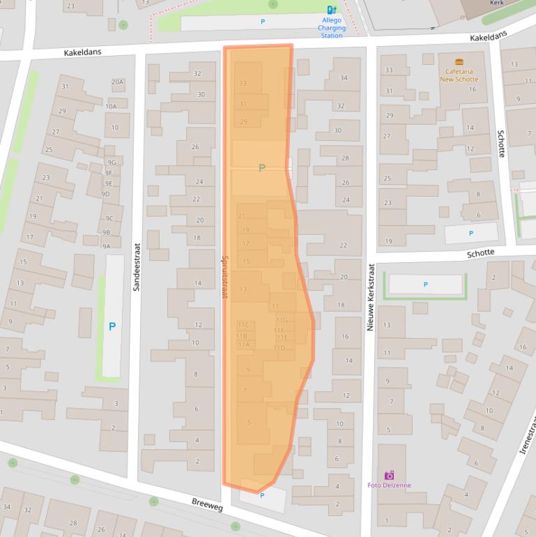 Kaart van postcodegebied 4401BK.