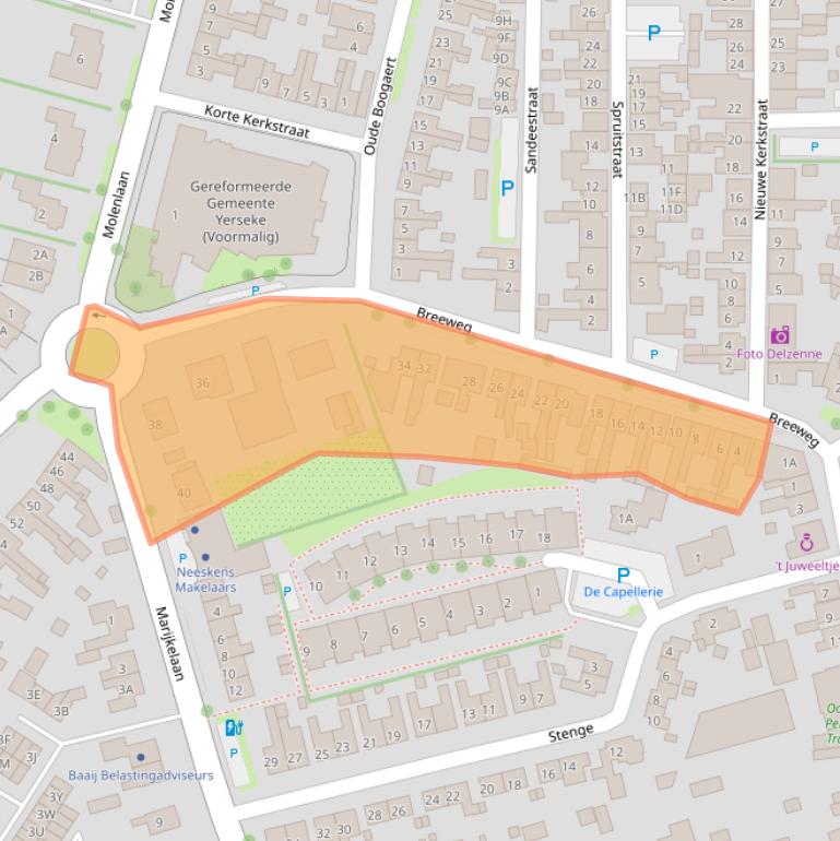 Kaart van postcodegebied 4401BP.