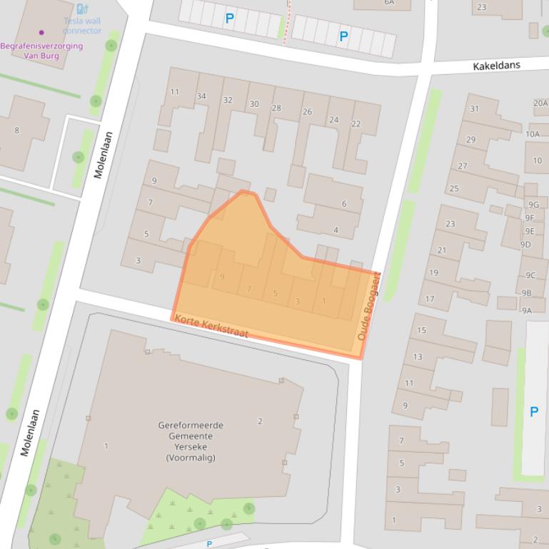 Kaart van postcodegebied 4401BV.