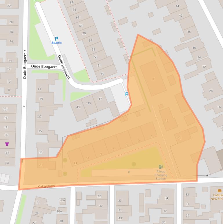 Kaart van postcodegebied 4401BZ.