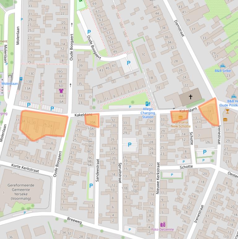 Kaart van postcodegebied 4401CA.