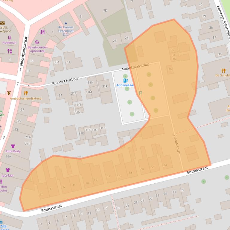 Kaart van postcodegebied 4401CK.