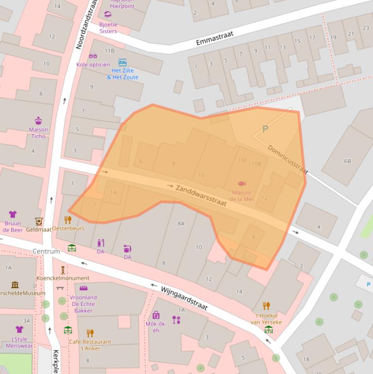 Kaart van postcodegebied 4401CL.