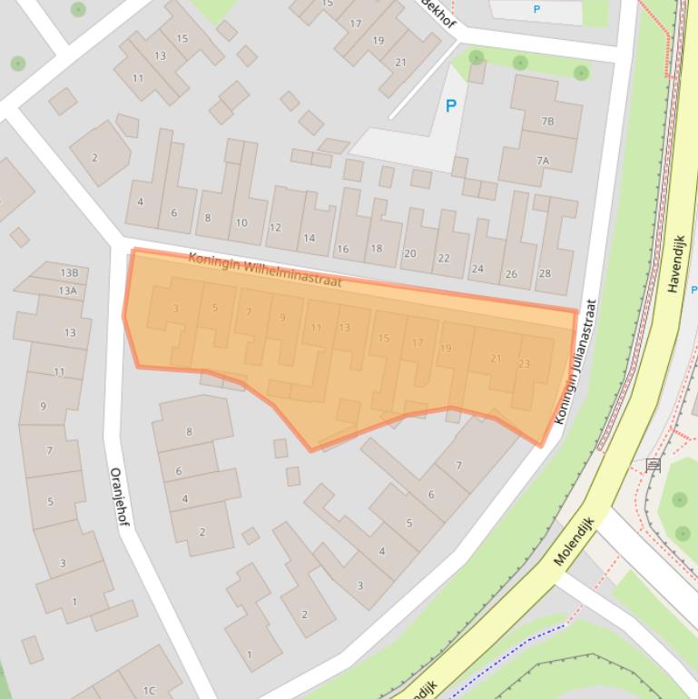 Kaart van postcodegebied 4401CV.