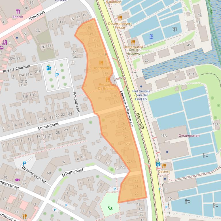 Kaart van postcodegebied 4401CZ.