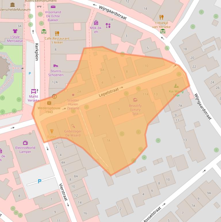 Kaart van postcodegebied 4401EB.