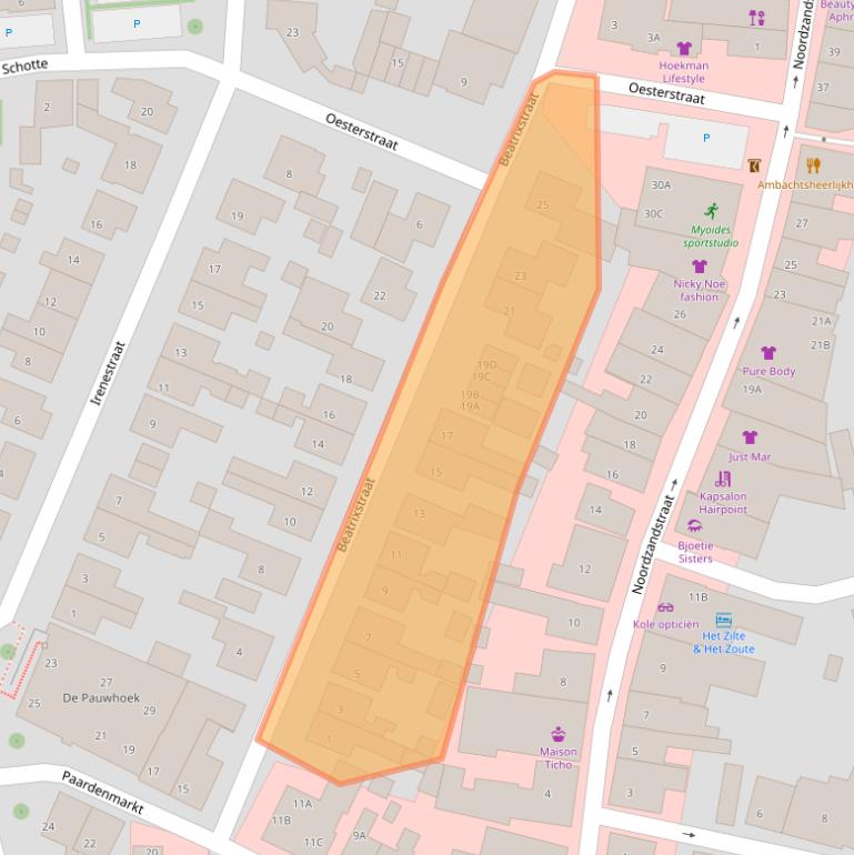 Kaart van postcodegebied 4401EJ.