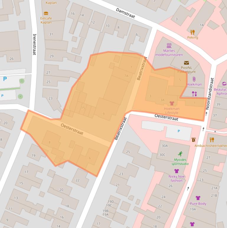 Kaart van postcodegebied 4401EL.