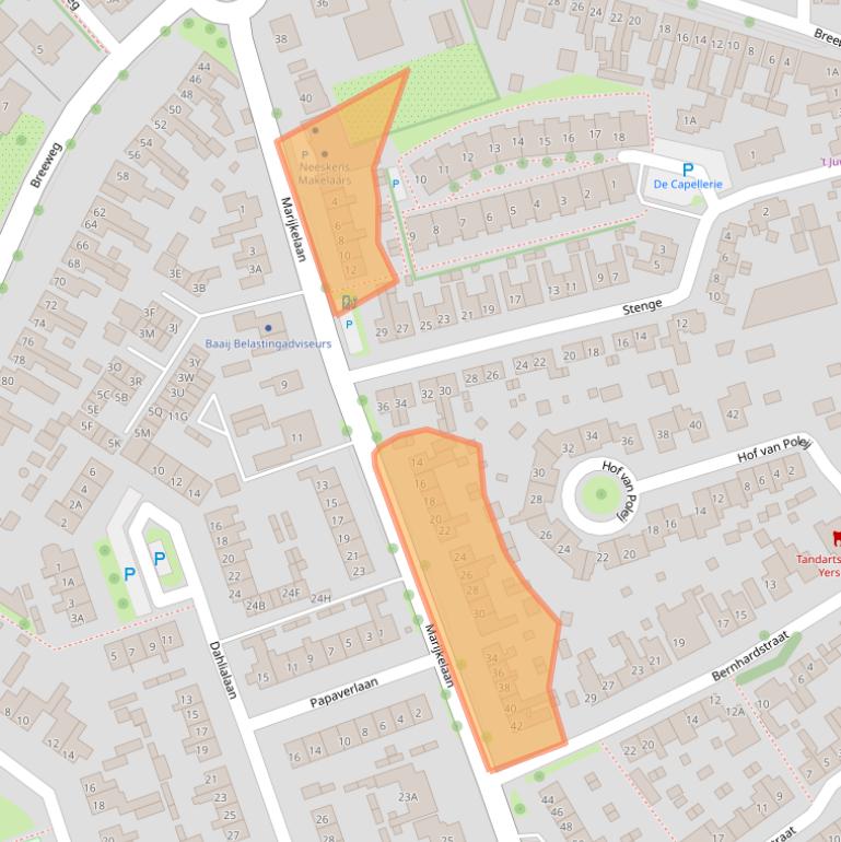 Kaart van postcodegebied 4401GG.