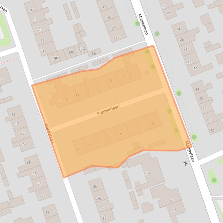 Kaart van postcodegebied 4401HC.