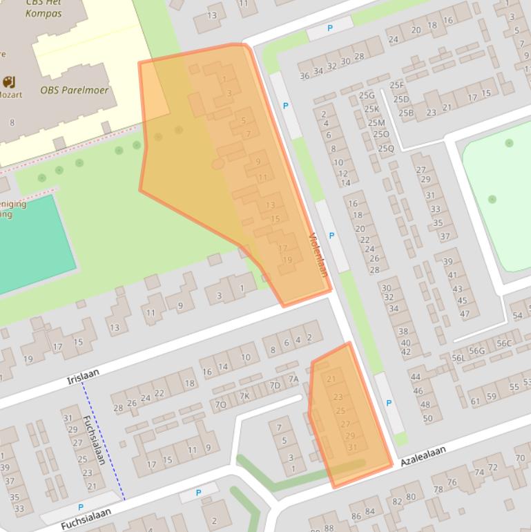 Kaart van postcodegebied 4401HS.