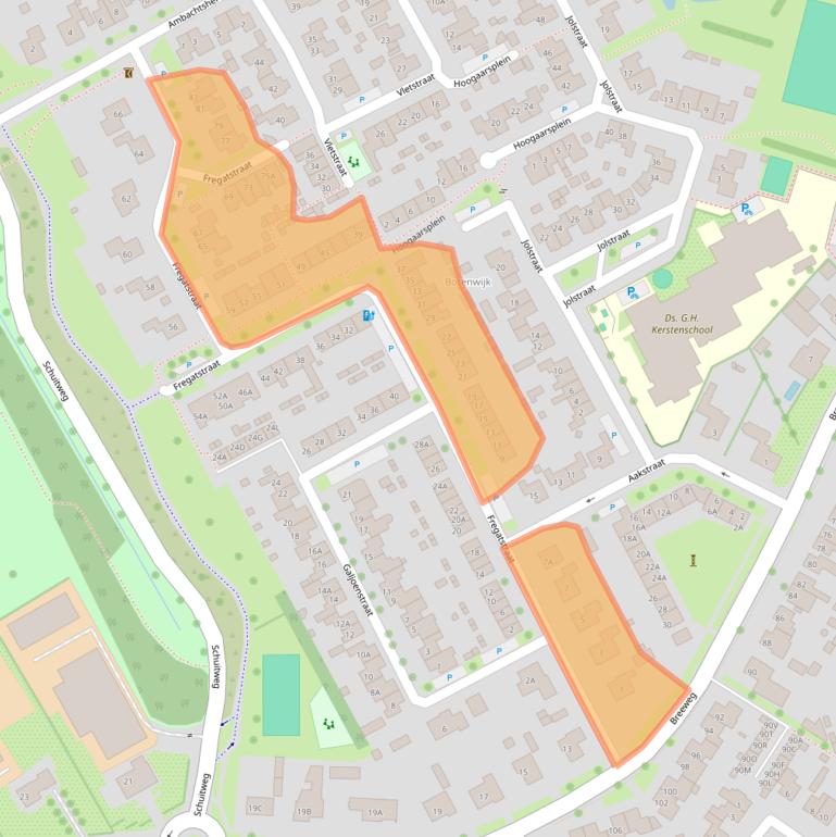 Kaart van postcodegebied 4401JE.