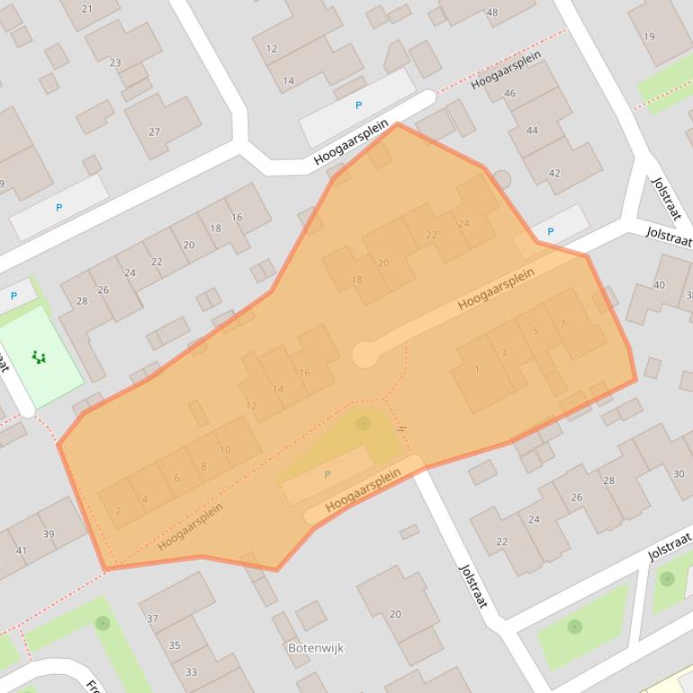 Kaart van postcodegebied 4401JG.