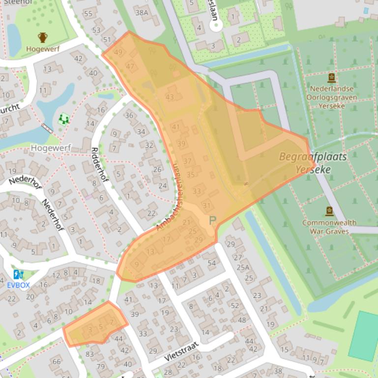 Kaart van postcodegebied 4401JP.