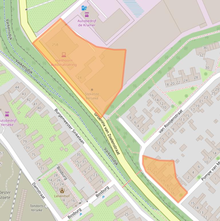 Kaart van postcodegebied 4401KC.