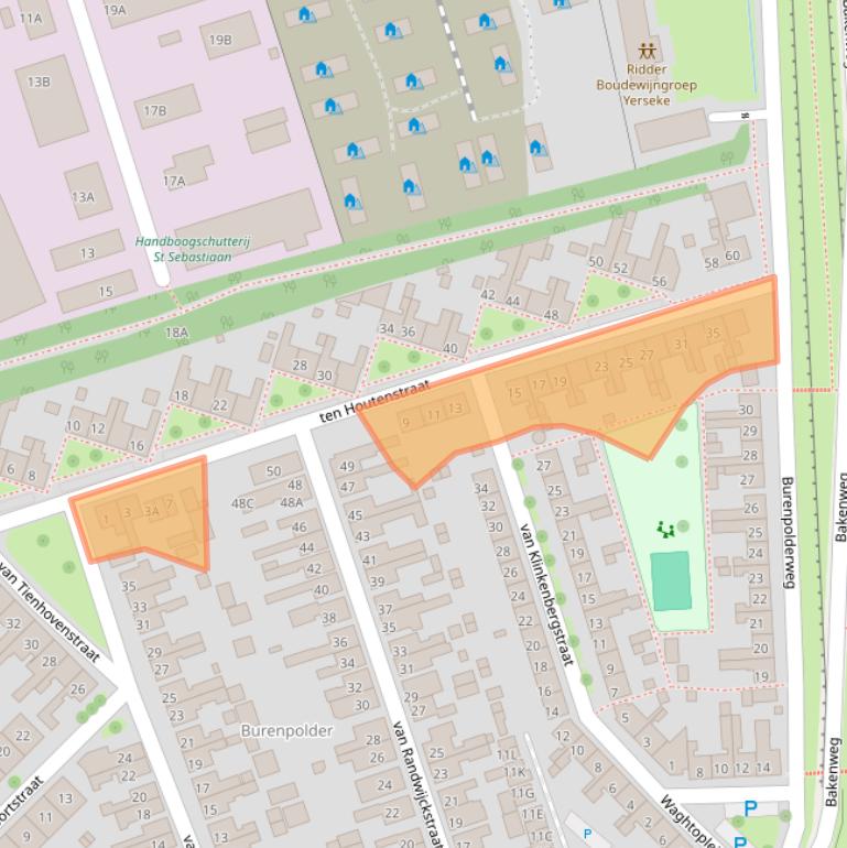 Kaart van postcodegebied 4401KS.