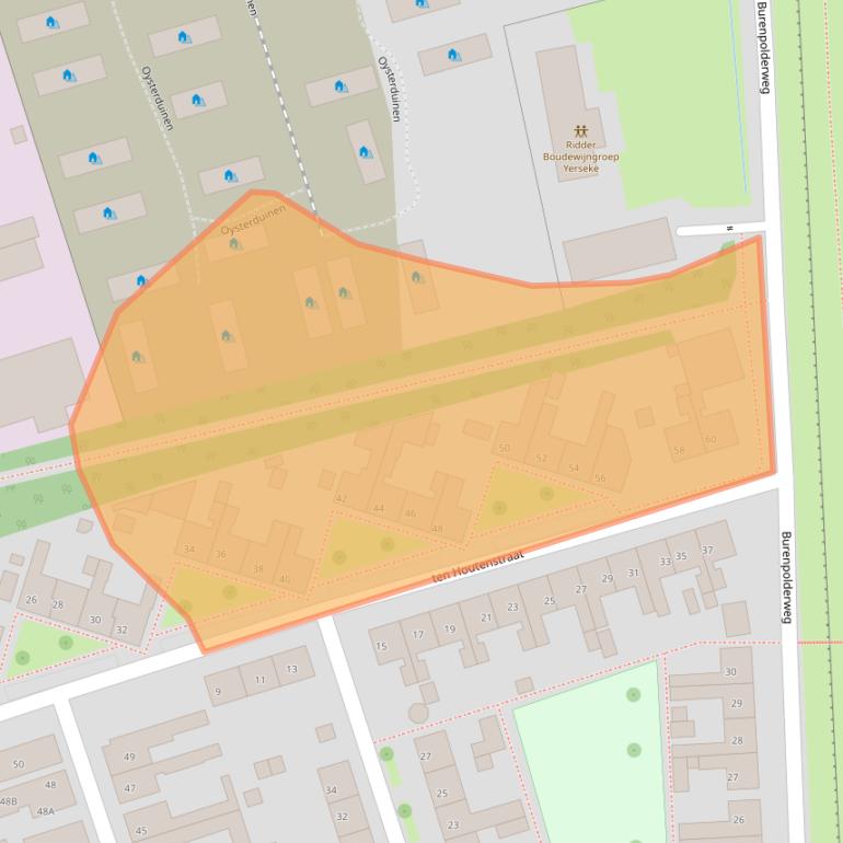 Kaart van postcodegebied 4401KV.