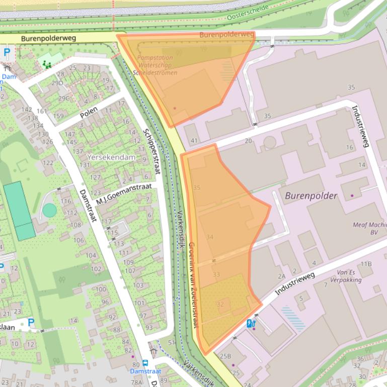 Kaart van postcodegebied 4401KZ.