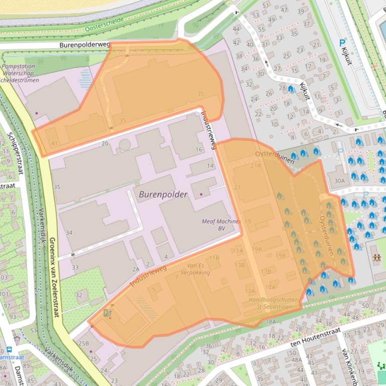 Kaart van postcodegebied 4401LA.