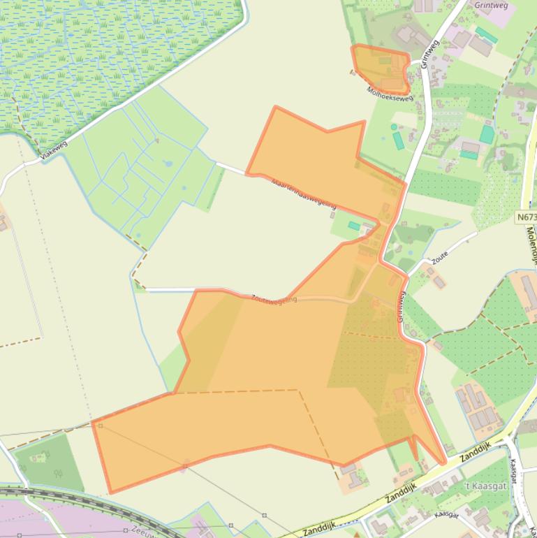 Kaart van postcodegebied 4401ND.