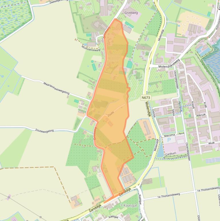 Kaart van postcodegebied 4401NG.
