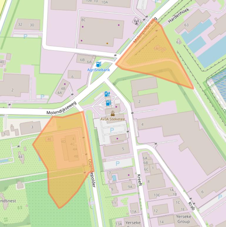 Kaart van postcodegebied 4401NK.