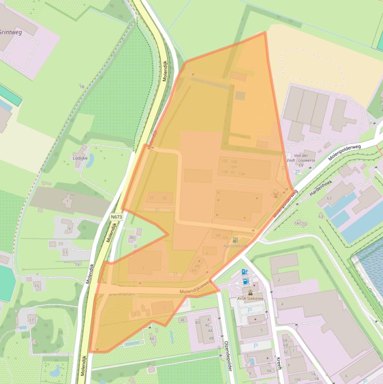 Kaart van postcodegebied 4401NM.