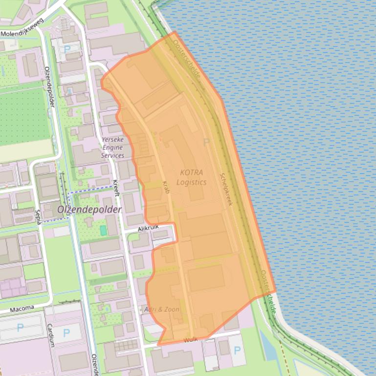 Kaart van postcodegebied 4401PA.