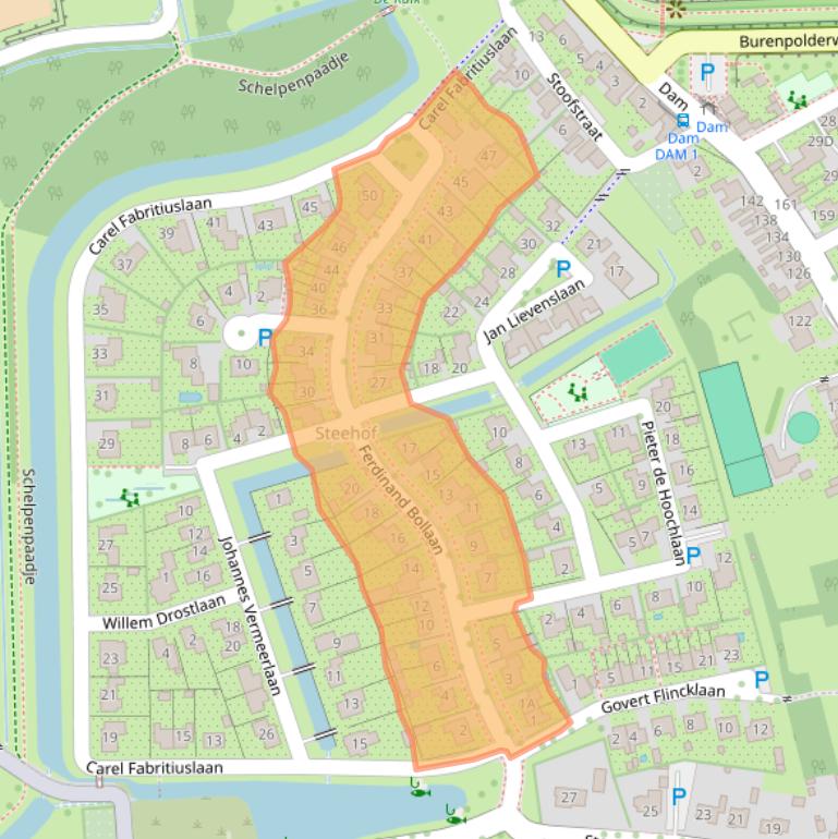 Kaart van postcodegebied 4401SC.