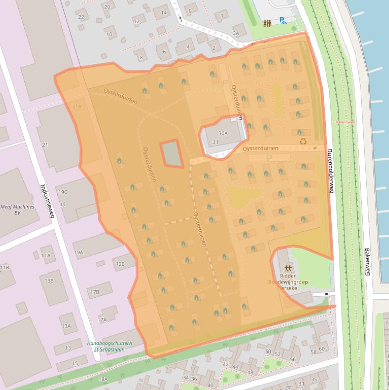 Kaart van postcodegebied 4401ZZ.