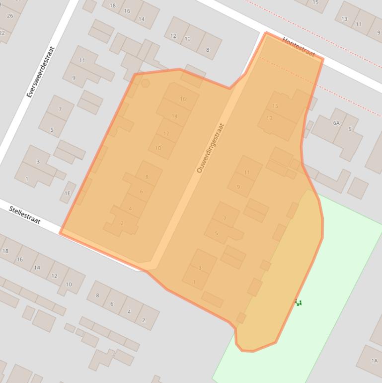 Kaart van postcodegebied 4411CG.