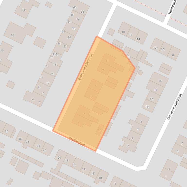 Kaart van postcodegebied 4411CH.