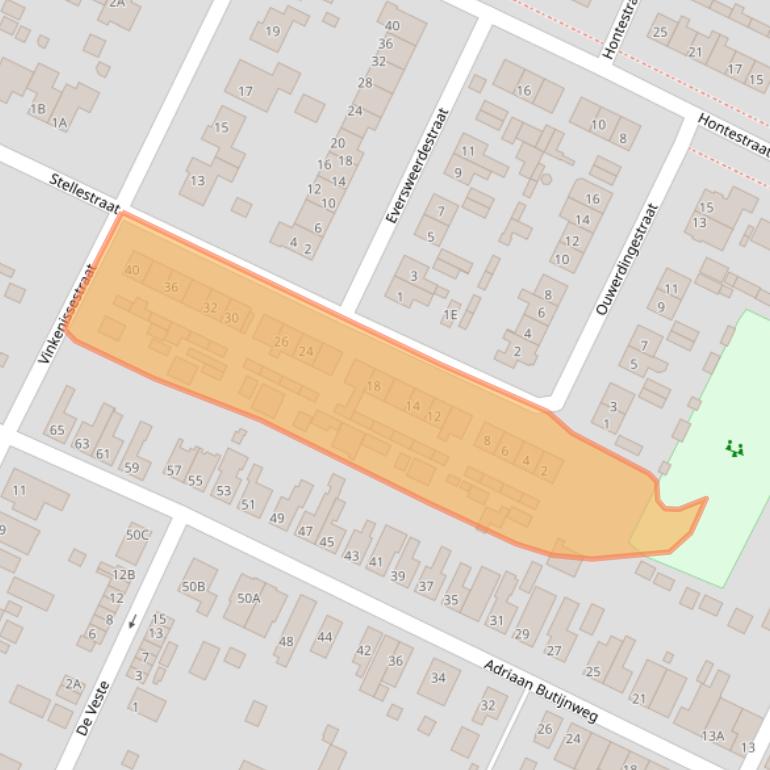 Kaart van postcodegebied 4411CM.