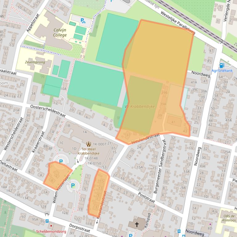 Kaart van postcodegebied 4413CN.