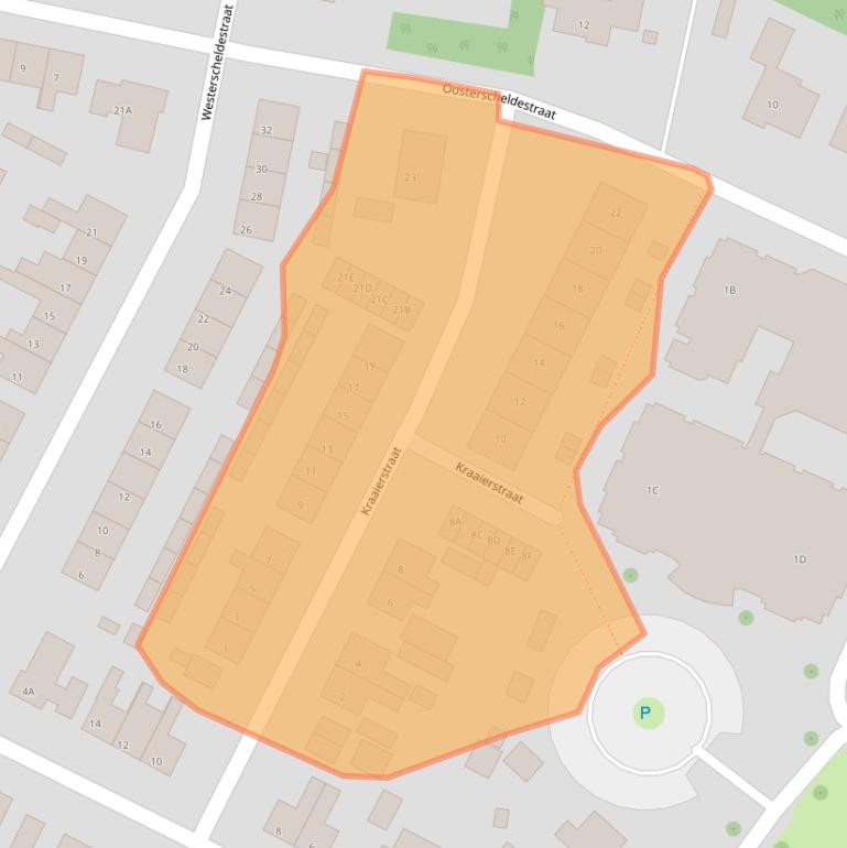 Kaart van postcodegebied 4413CW.